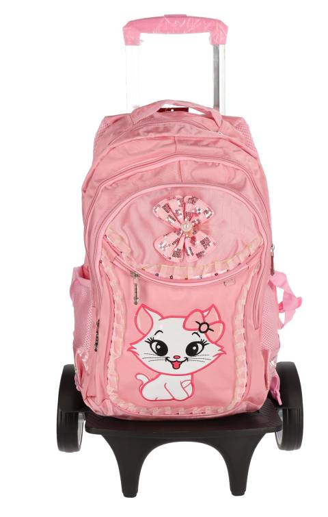 Ghiozdan TROLLER SF 2F 45x32x15cm 1.8kg ROZ CAT roti mari